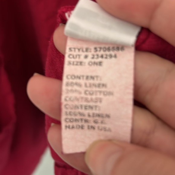 MOTION - lagen look pink top oversize onesize (see measures) linen blend vintage - Picture 6 of 7